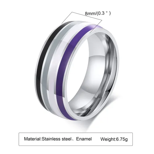 Wholesale Stainless Steel Rainbow Rings for Gay