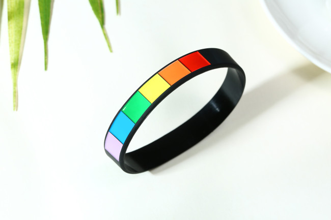 Wholesale Pride Rainbow Sport Rubber Wristbands Bracelet