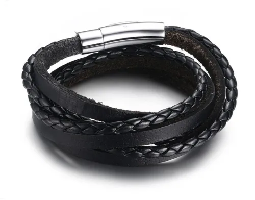 Wholesale Stainless Steel Leather Bracelets China