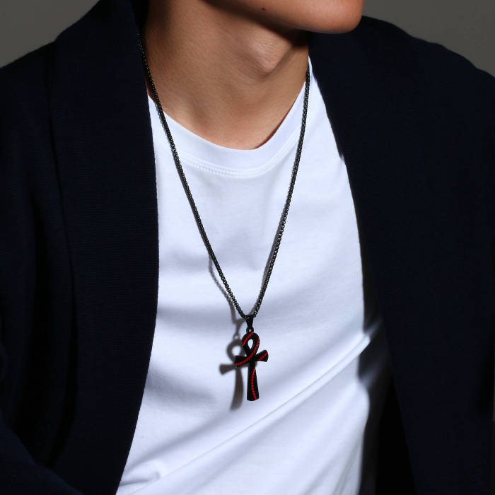 Wholesale Stainless Steel Baseball Pattern Anka Cross