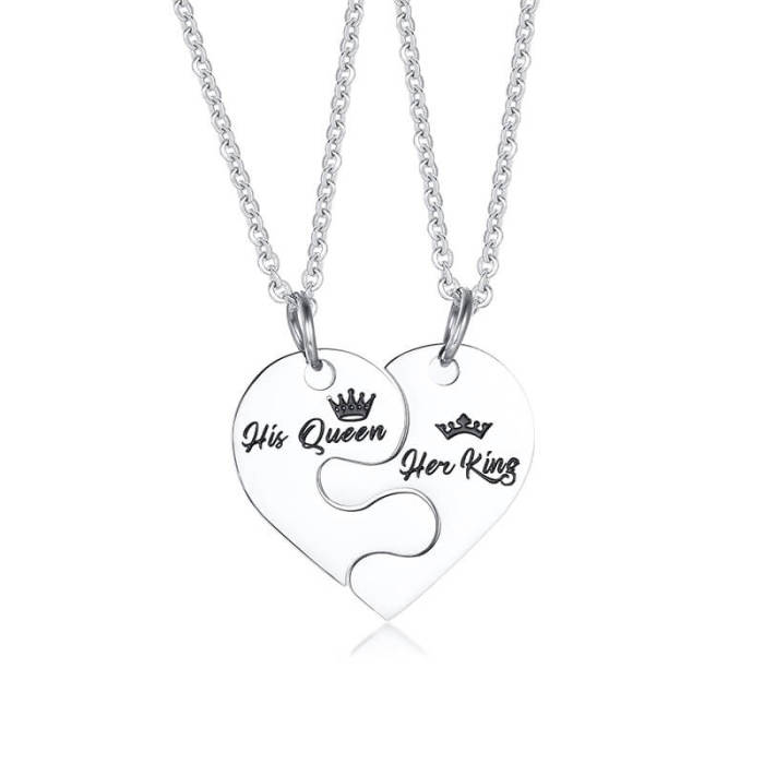Wholesale Stainless Steel Couple Pendant Necklace