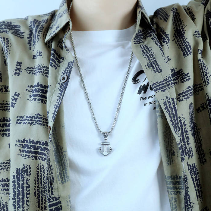 Wholesale Stainless Steel Anchor with Skull Pendant