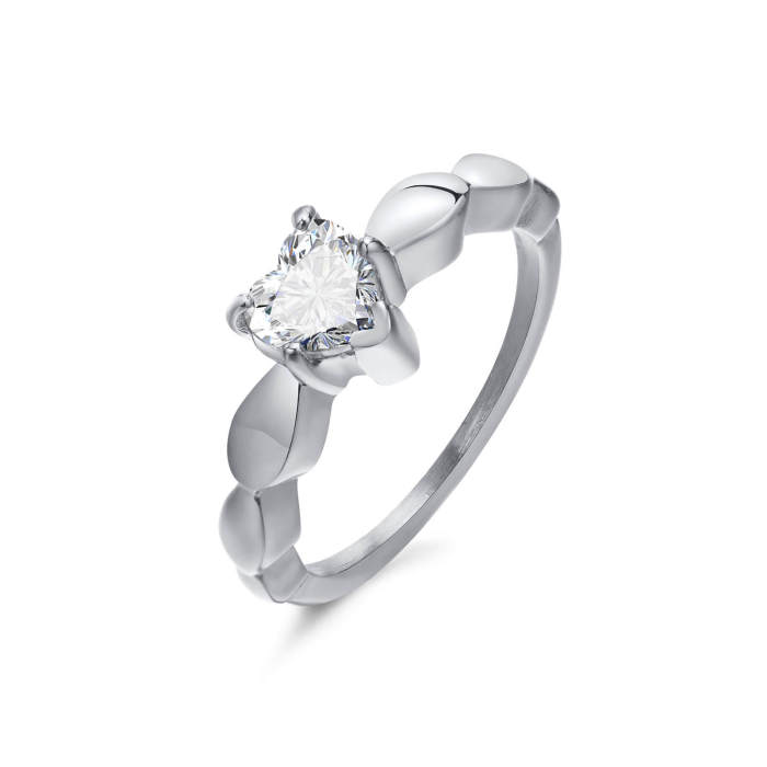 Wholesale Heart Shape Rings CZ Zircon Ring for Women