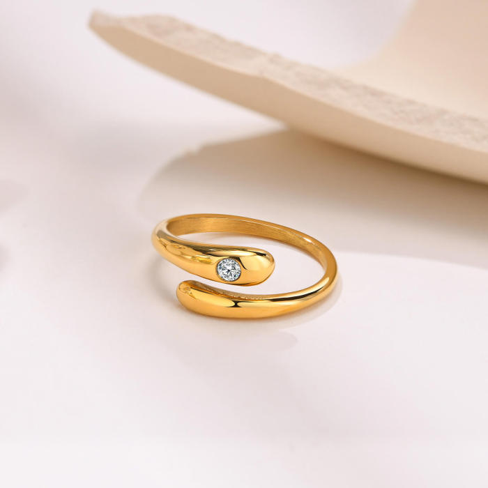 Wholesale Stainless Steel Women Ring with CZ
