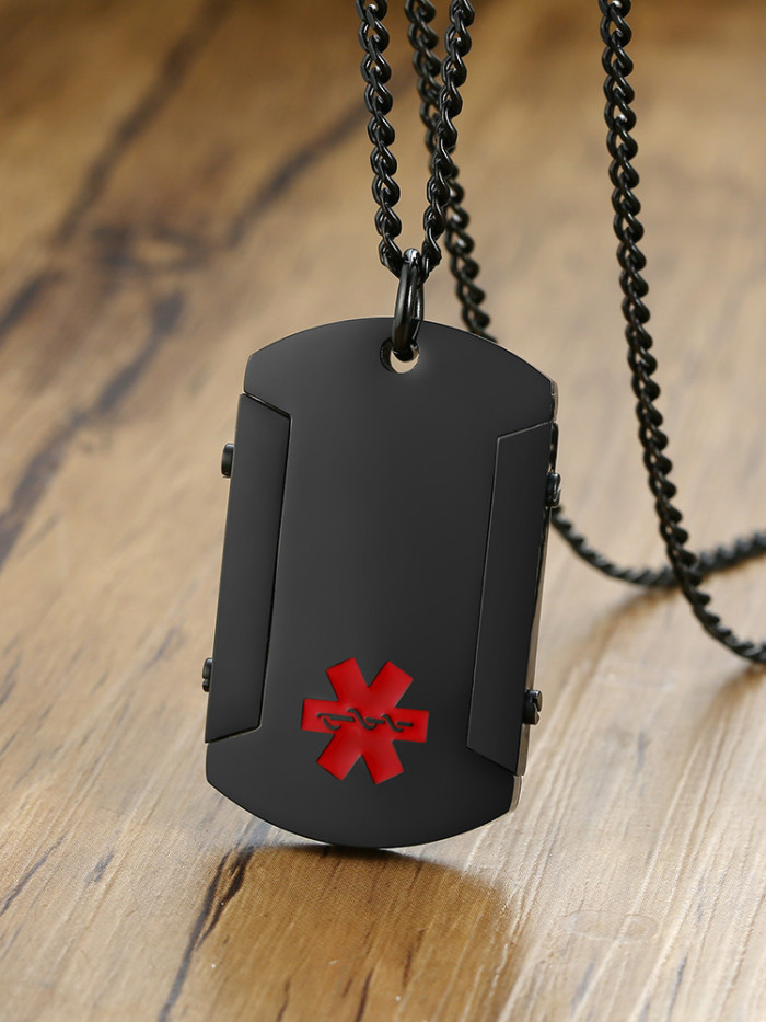 Wholesale Stainless Steel Black Medical Dog Tag