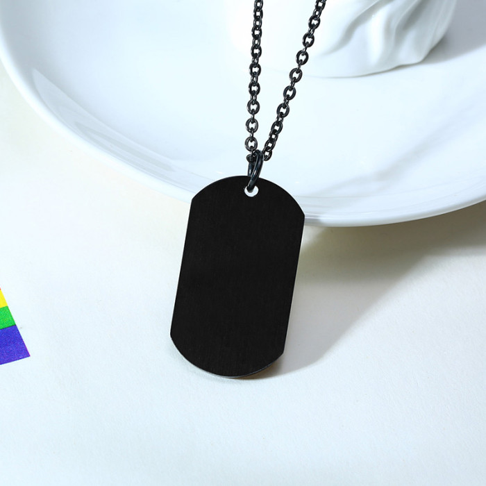 Wholesale Stainless Steel Dog Tag Rainbow LGBT Pride Necklace