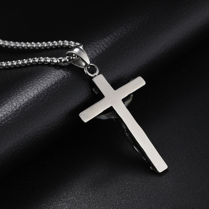Steel Jesus Cross Necklace Wholesale