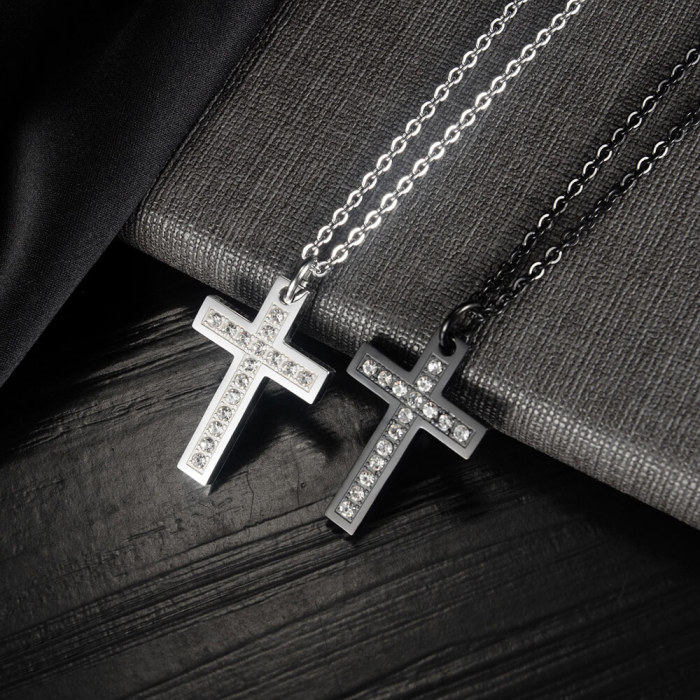 Wholesale Stainless Steel Cross with CZ