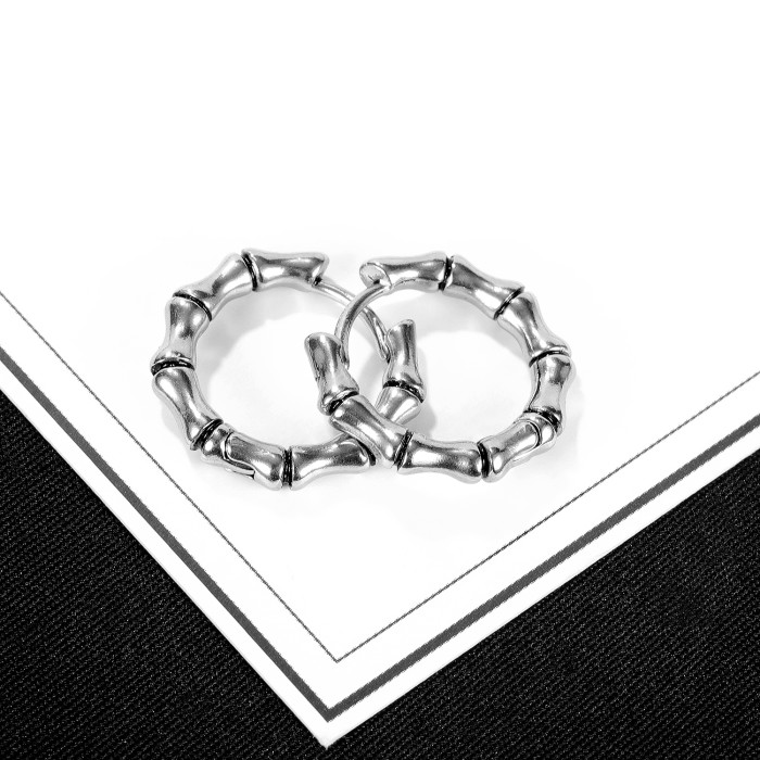 Wholesale Steel Hip Hop Punk Bamboo Earrings