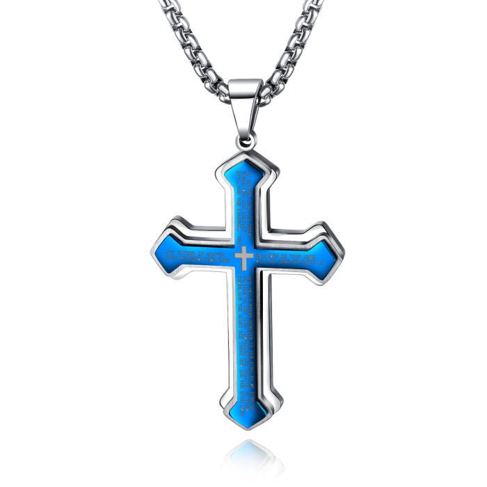 Wholesale Stainless Steel Cross Pendant and Chain Mens