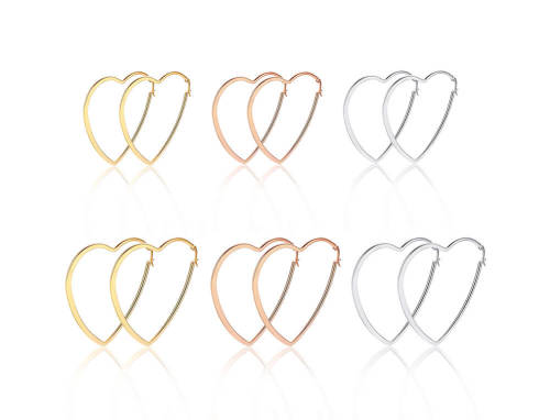 Wholesale Stainless Steel Heart Hoop Earrings
