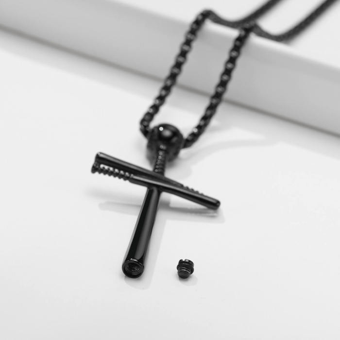 Wholesale Stainless Steel Baseball Urn Cross Pendant