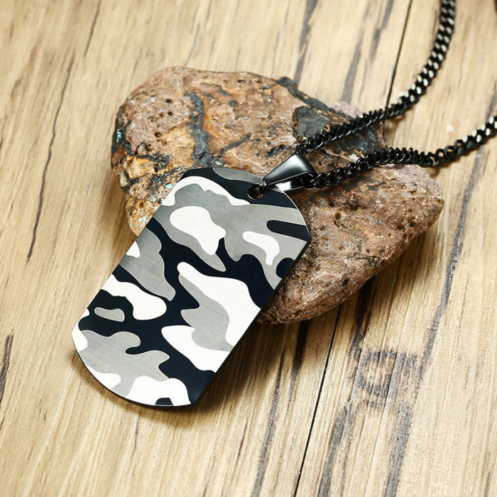 Wholesale Stainless Steel Camouflage Dog Tag