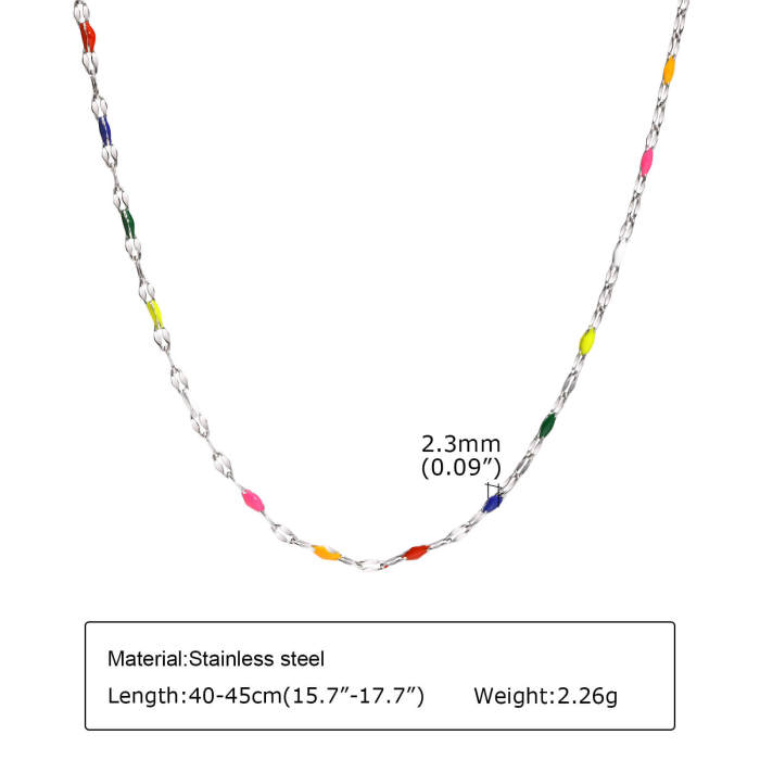 Wholesale Stainless Steel Colored Bead Necklace/Anklets
