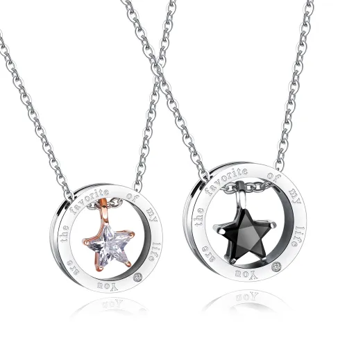 Wholesale Stainless Steel Boyfriend and Girlfriend Necklaces
