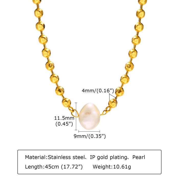 Wholesale Stainless Steel Beads and Pearl Necklace