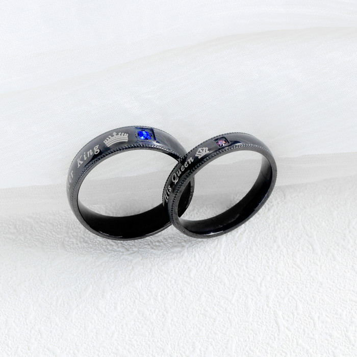 Wholesale Her King His Queen Ring Jewelry Wedding Steel Engagement