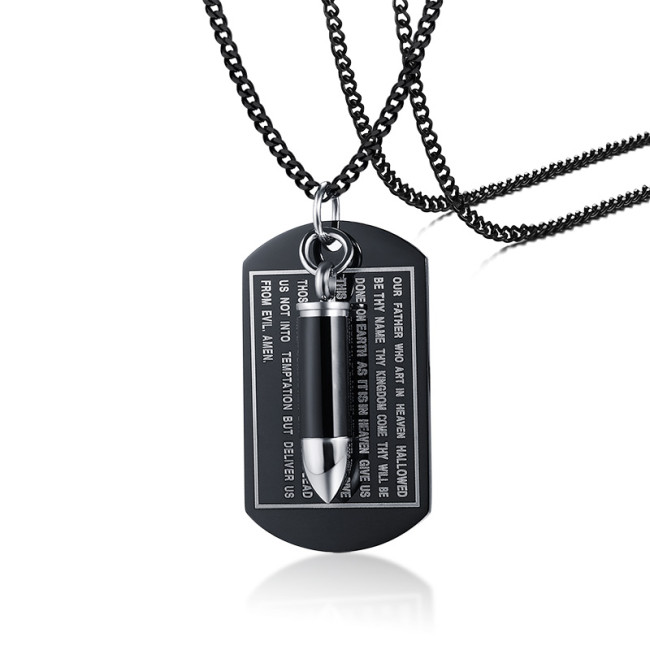 Wholesale Stainless Steel Mens Dog Tag Style Necklace