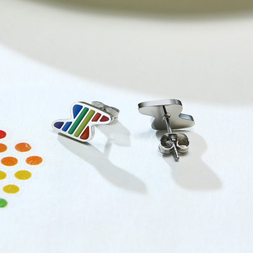 Wholesale Rainbow Lightning Earring Stainless Steel
