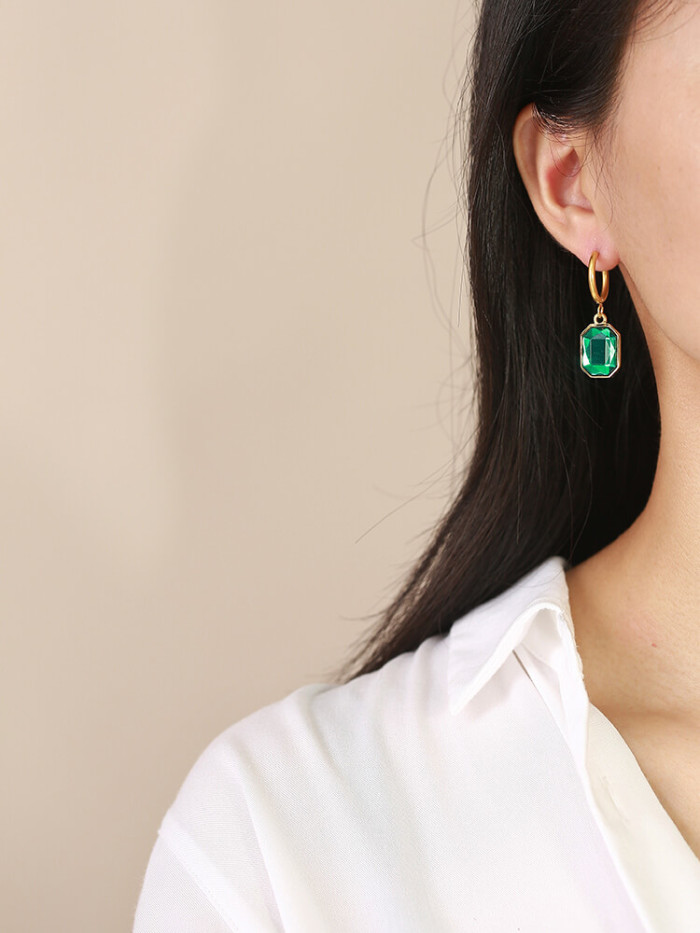 Wholesale Stainless Steel Cubic Zirconia Earrings