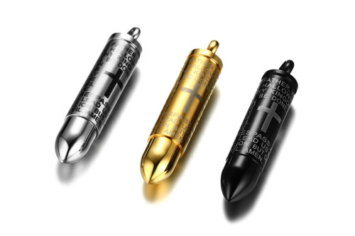 Wholesale Stainless Steel Mens Scriptures Bullet Pendant