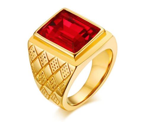 Wholesale Stainless Mens Rings Red Stone Ring
