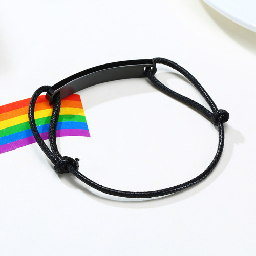 Wholesale Stainless Steel Adjustable Rainbow Couple Bracelets