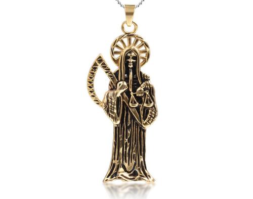 Stainless Steel Gold Plated Reaper Men Pendant