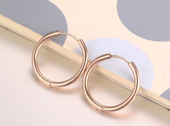Wholesale Stainless Steel Rose Gold Hoop Earring