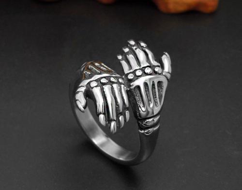 New Stainless Steel Skull Hand Ring