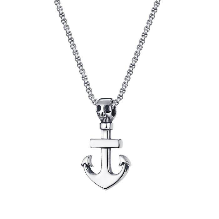Wholesale Stainless Steel Anchor with Skull Pendant