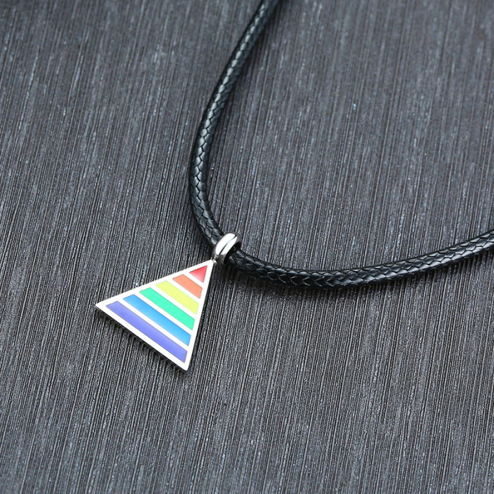 Wholesale Stainless Steel LGBT Rainbow Necklace