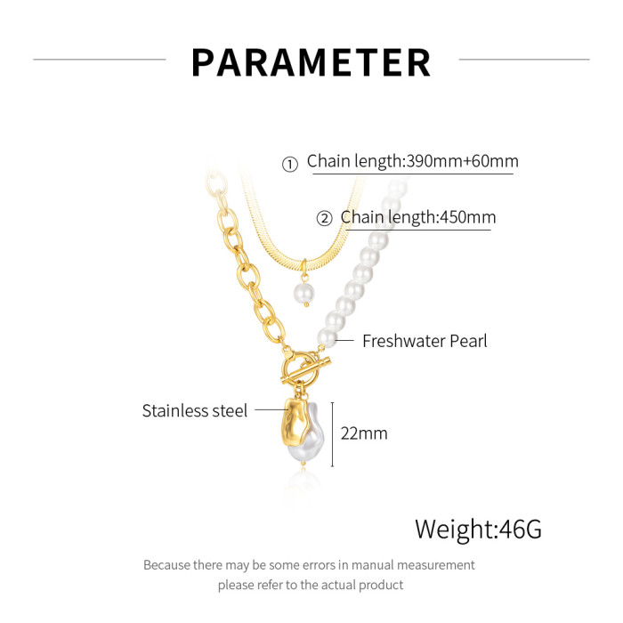 Wholesale Stainless Steel Chain and Pearl Necklace
