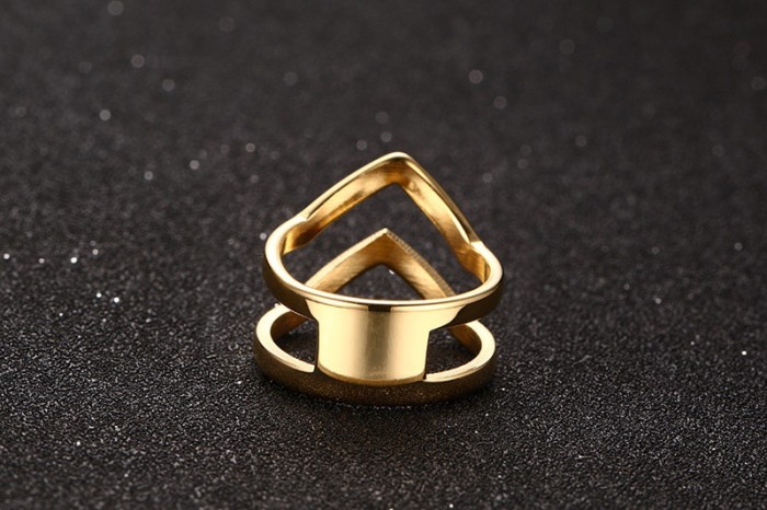Wholesale Gold V Middle Stainless Steel Rings in Canada