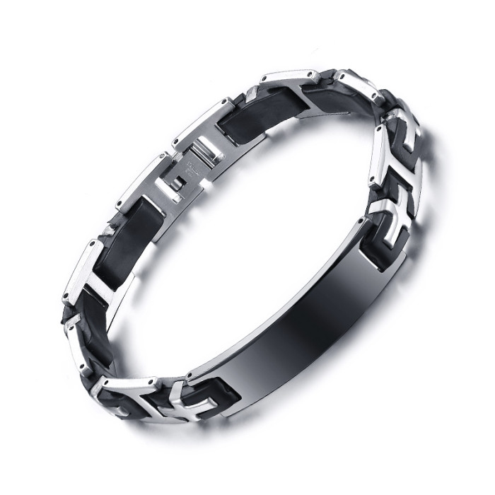 Stainless Steel Black Bracelets for Guys