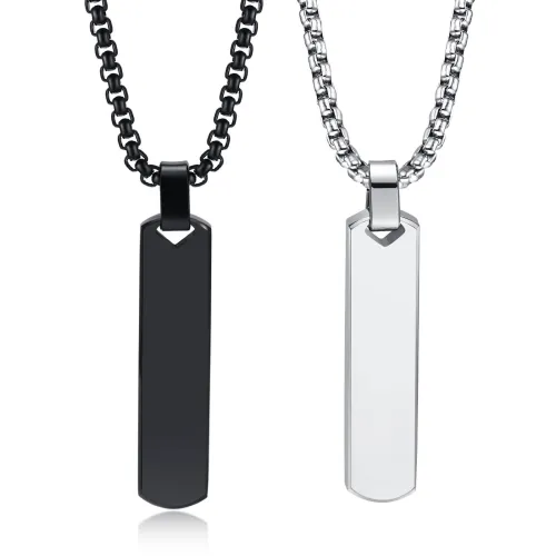 Wholesale Stainless Steel Mens Vertical Bar Necklace