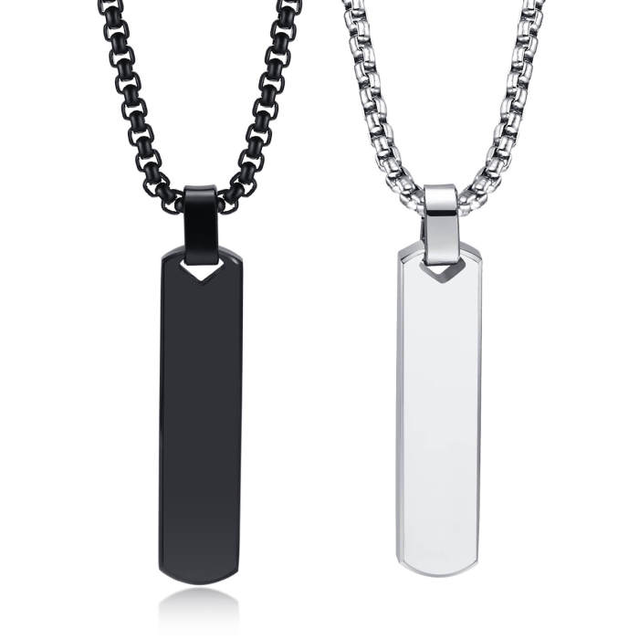 Wholesale Stainless Steel Mens Vertical Bar Necklace