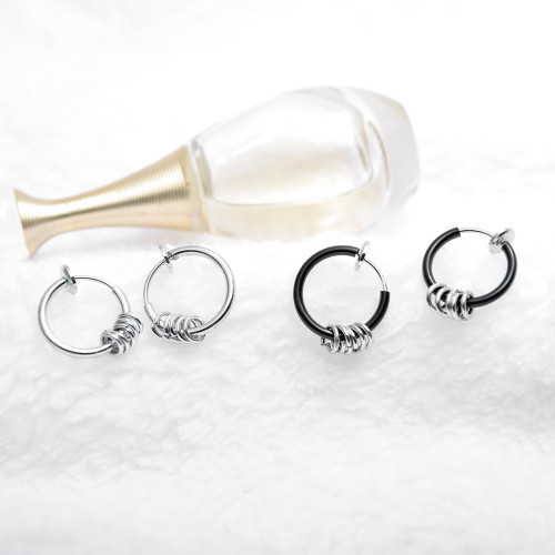 Wholesale Stainless Steel Hip Hop Hoop Earrings