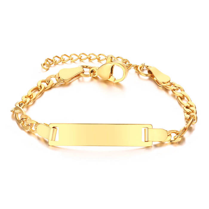 Wholesale Stainless Steel Personalized Bracelet for Child Baby Boy Girl