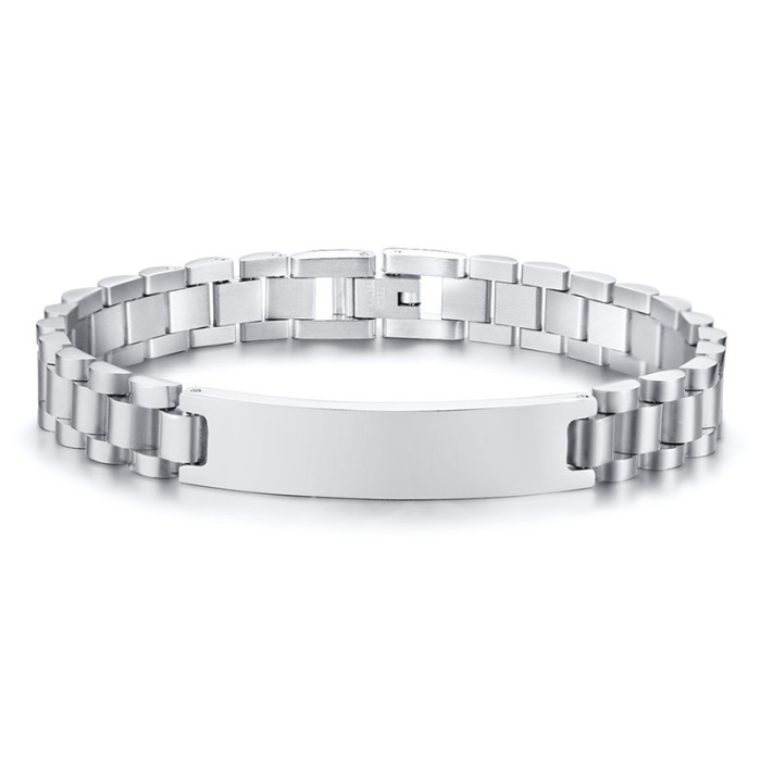 Wholesale 10mm Mens Steel ID Bracelet