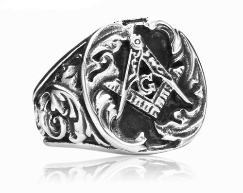 Wholesale Mens Stainless Steel Biker Freemason Rings