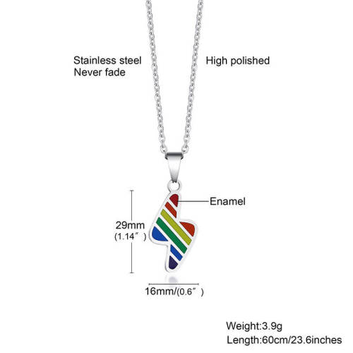 Wholesale Rainbow Lightning Pendant Stainless Steel