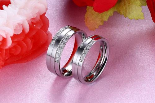 Stainless Steel CZ Wedding Rings Wholesale