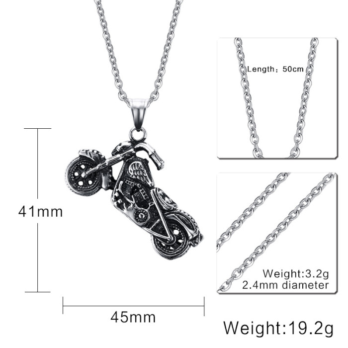 Stainless Steel Mens Motorcyle Necklace Pendants