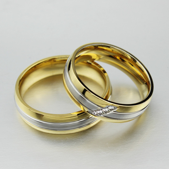 Stainless Steel His n Hers Wedding Ring Sets
