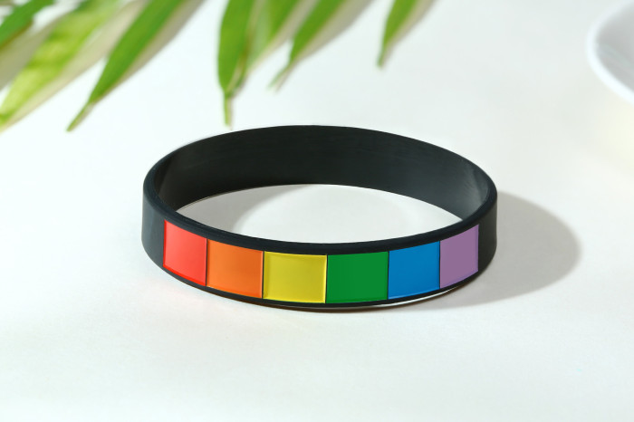 Wholesale Pride Rainbow Sport Rubber Wristbands Bracelet