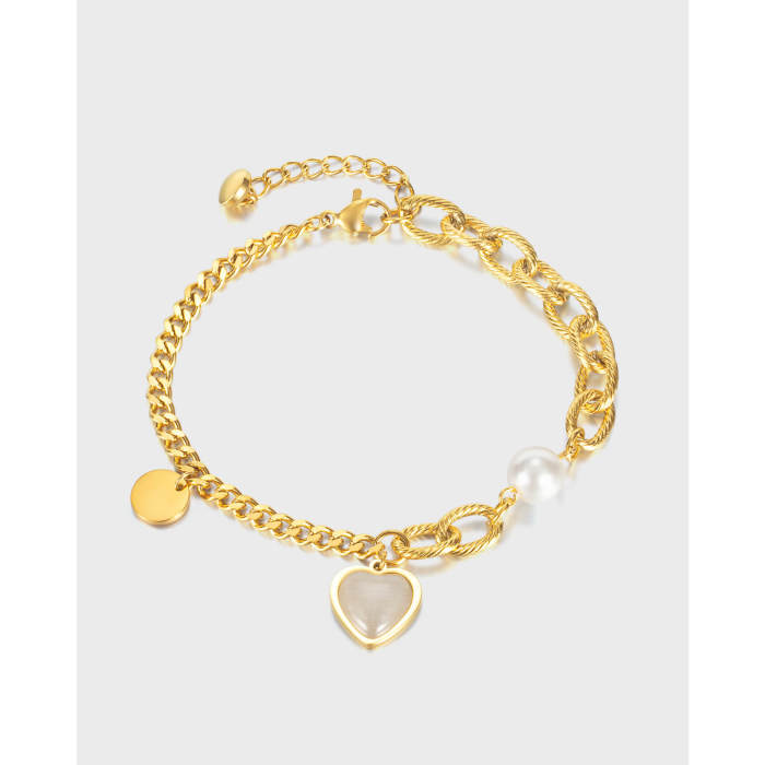 Wholesale Stainless Steel Women Bracelet with Heart