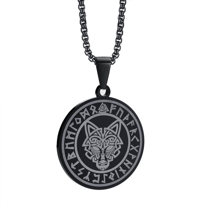 Wholesale Stainless Steel Viking Wolf Head Pendant