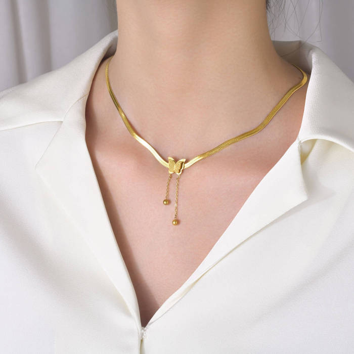 Wholesale Stainless Steel Necklace with Butterfly