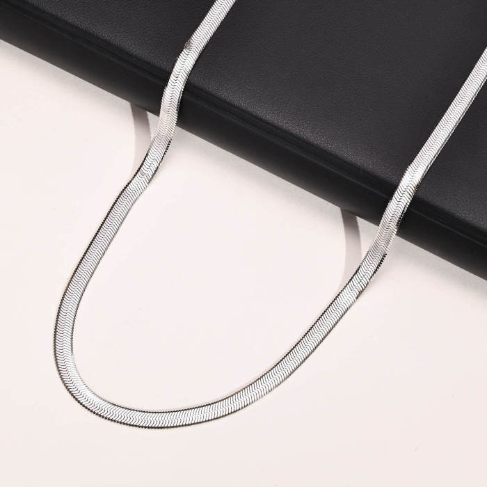 Wholesale Stainless Steel Flat Snake Chain Necklace